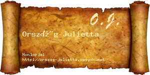 Ország Julietta névjegykártya